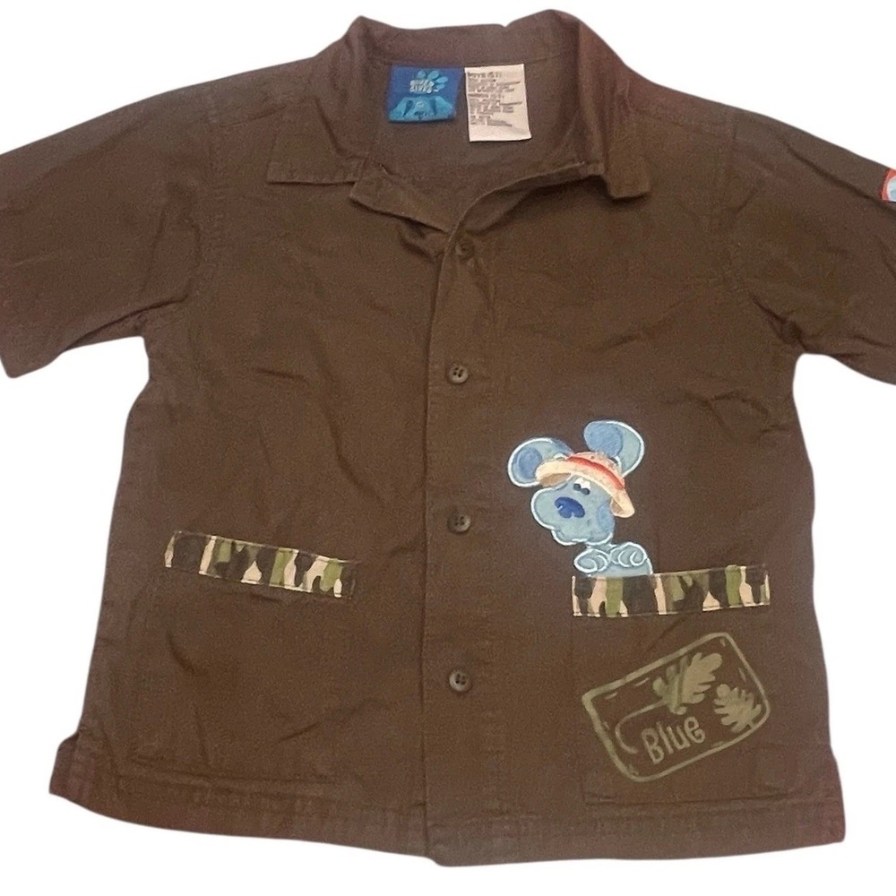 Vintage 2002 Blue's Clues Camp Shirt Boys Size 5T Adventure Short Sleeve Y2K‎